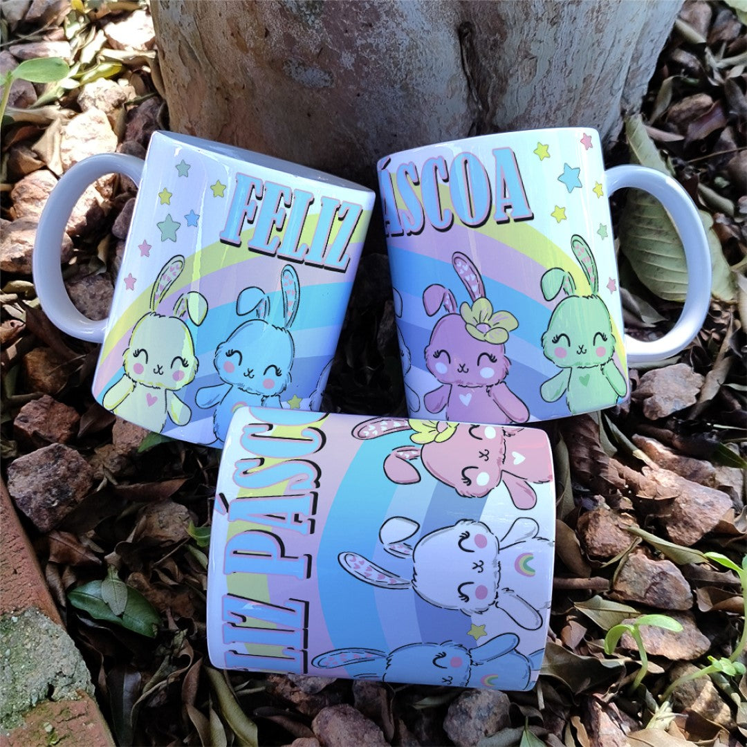 Cute Caring Easter Bunnies Mug Sublimation Bundle | Adorable Bunny Designs