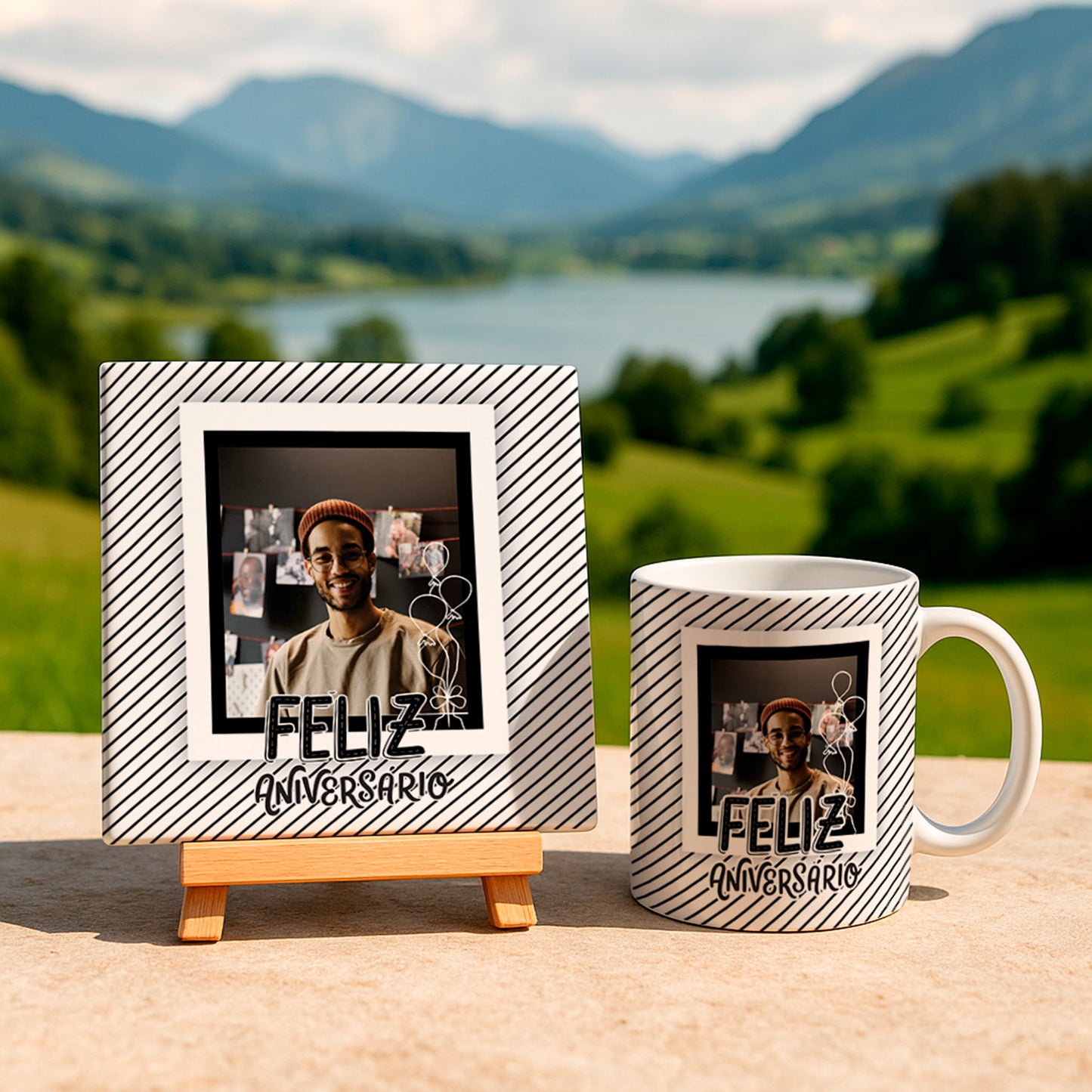 Birthday Photo Mug & Tile Sublimation Designs | Personalized Anniversary Gift
