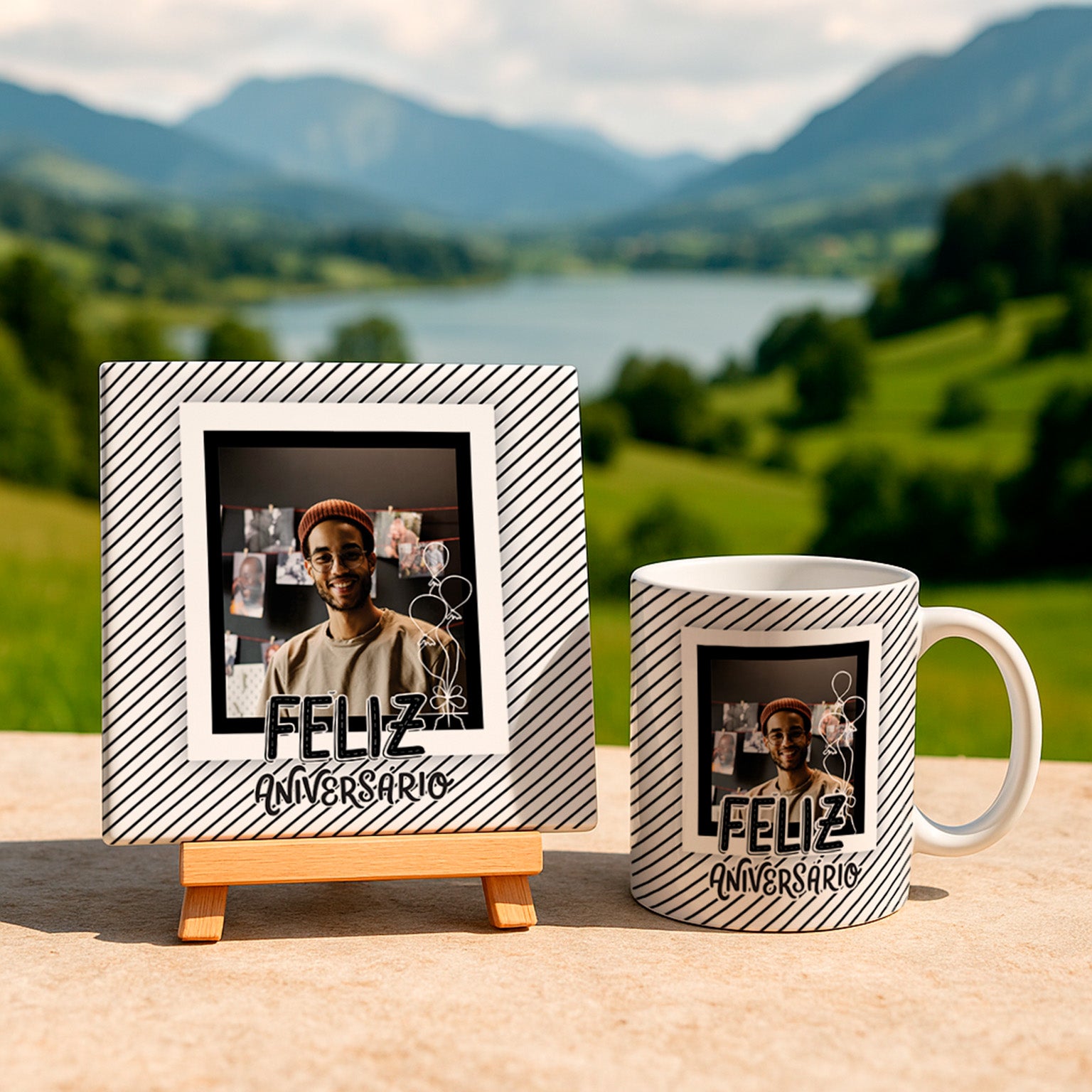 Birthday Photo Mug & Tile Sublimation Designs | Personalized Anniversary Gift