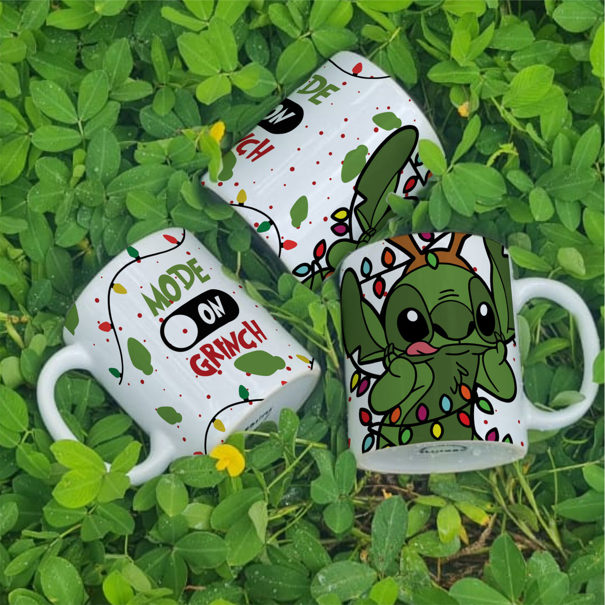 Christmas Stitch Mug Sublimation Design | Grinch Mode On Funny Mug Wrap PNG
