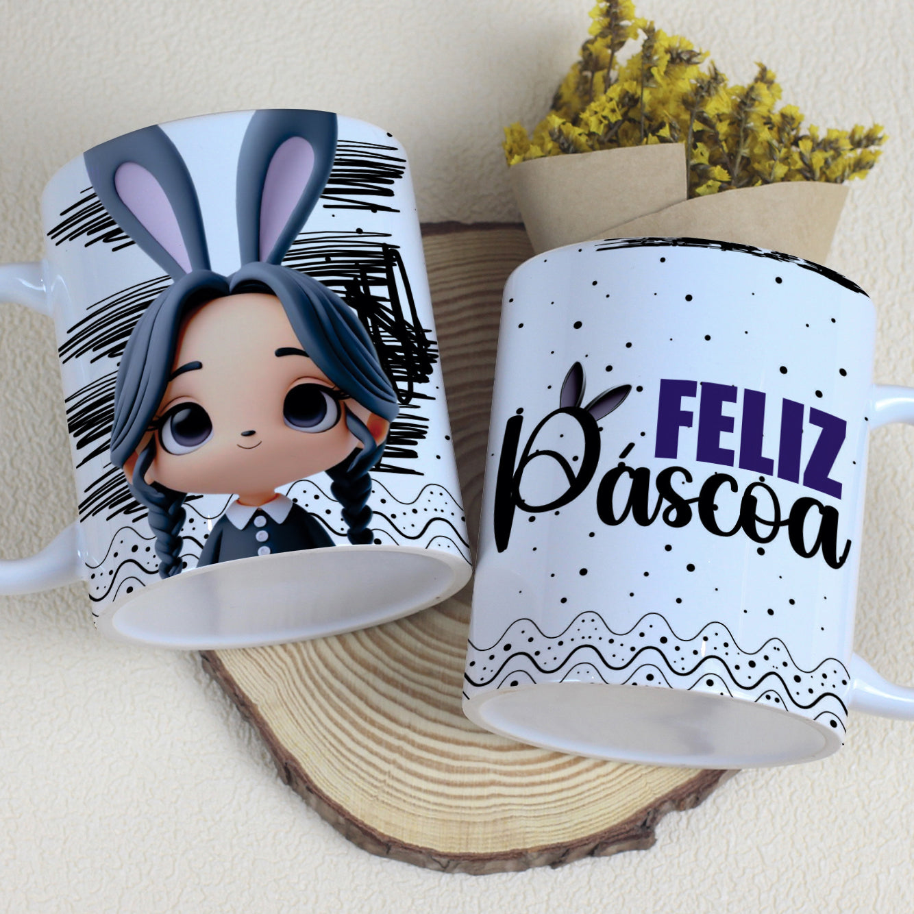 Wandinha Easter Mug Sublimation Bundle | Cute Gothic Easter Designs