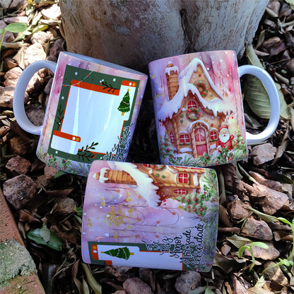 Christmas Photo Mug Sublimation Designs PNG | Personalized Holiday Coffee Cup Wrap Bundle