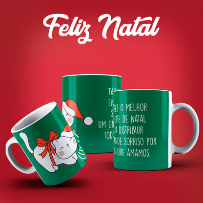 Cute Christmas Mug Sublimation PNG Bundle | Festive Santa Cats Reindeer Elves Coffee Cup Wrap PNG