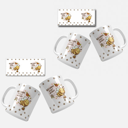 Bee Mug Wrap Templates | Cute Bee Mug Designs