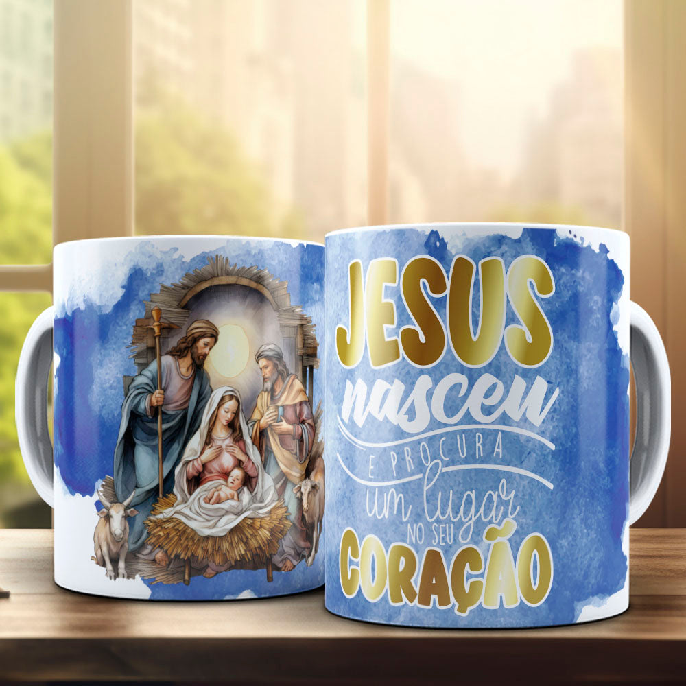 Nativity Scene Mug Wrap Bundle PNG | Holy Family Religious Christmas Mug PNG