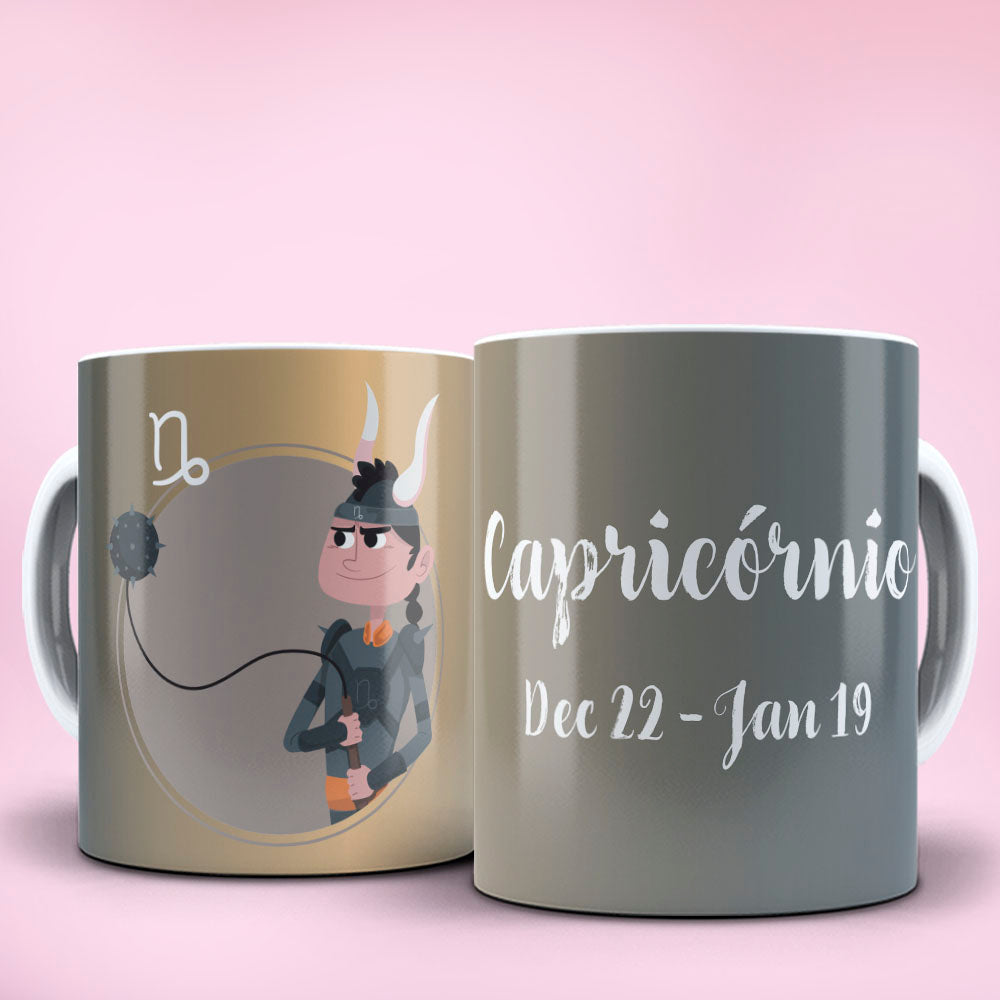 Funny Cartoon Zodiac Mug Sublimation PNG Bundle | Cute Cute Warrior Astrology Coffee Cup Wrap