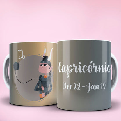 Funny Cartoon Zodiac Mug Sublimation PNG Bundle | Cute Cute Warrior Astrology Coffee Cup Wrap