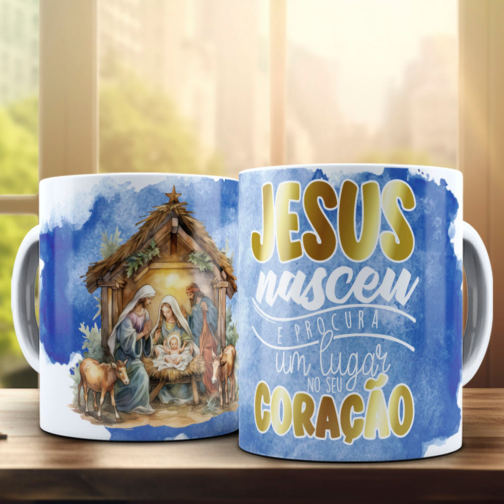 Nativity Scene Mug Wrap Bundle PNG | Holy Family Religious Christmas Mug PNG