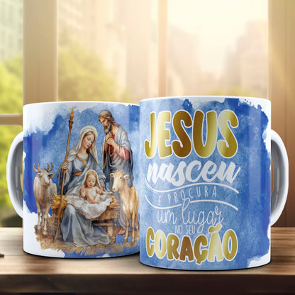 Nativity Scene Mug Wrap Bundle PNG | Holy Family Religious Christmas Mug PNG