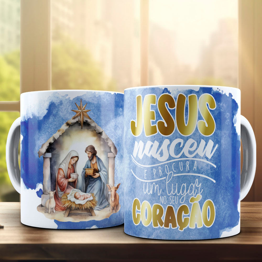 Nativity Scene Mug Wrap Bundle PNG | Holy Family Religious Christmas Mug PNG