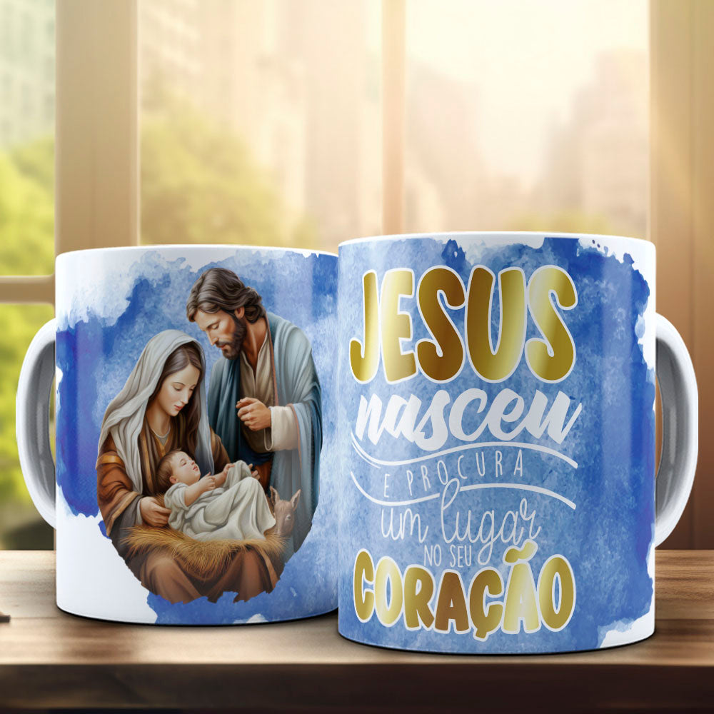 Nativity Scene Mug Wrap Bundle PNG | Holy Family Religious Christmas Mug PNG