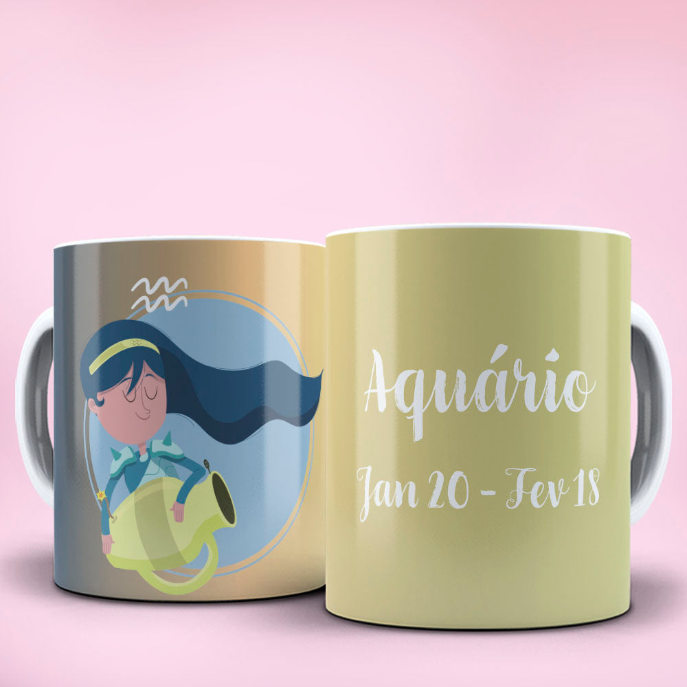 Funny Cartoon Zodiac Mug Sublimation PNG Bundle | Cute Cute Warrior Astrology Coffee Cup Wrap