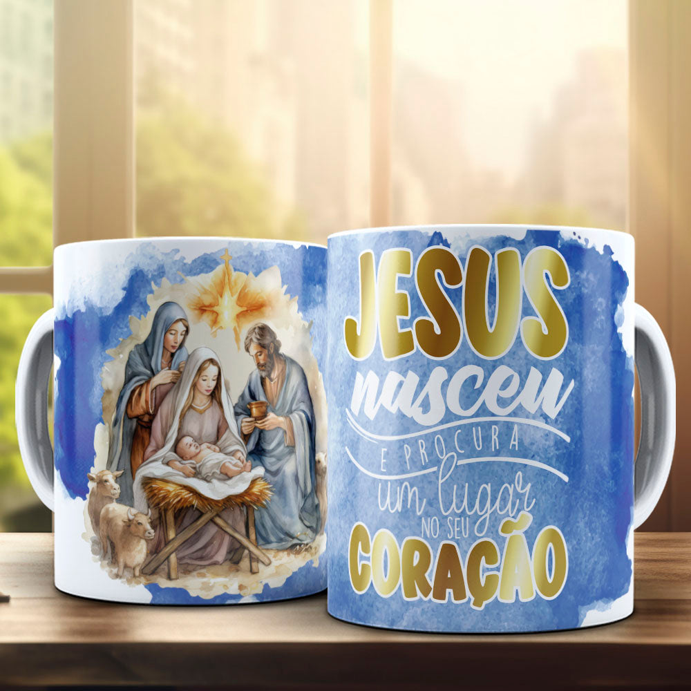 Nativity Scene Mug Wrap Bundle PNG | Holy Family Religious Christmas Mug PNG