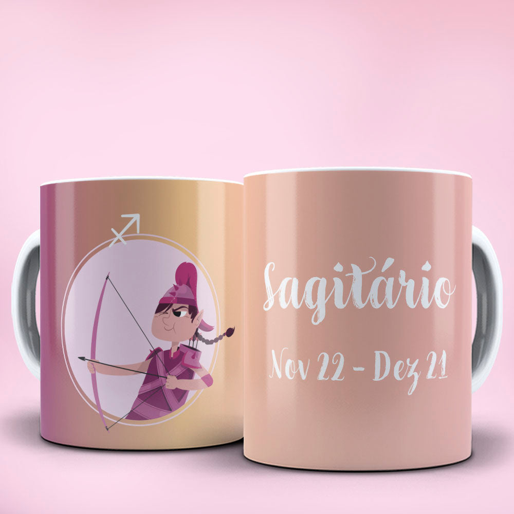 Funny Cartoon Zodiac Mug Sublimation PNG Bundle | Cute Cute Warrior Astrology Coffee Cup Wrap