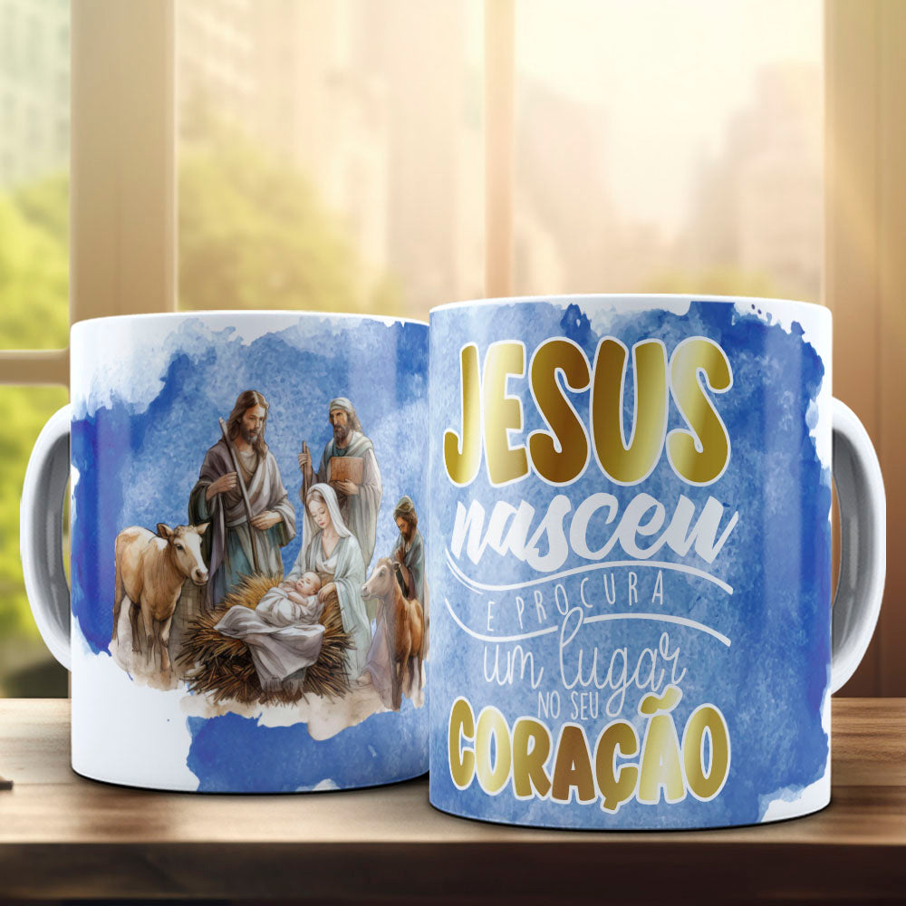 Nativity Scene Mug Wrap Bundle PNG | Holy Family Religious Christmas Mug PNG