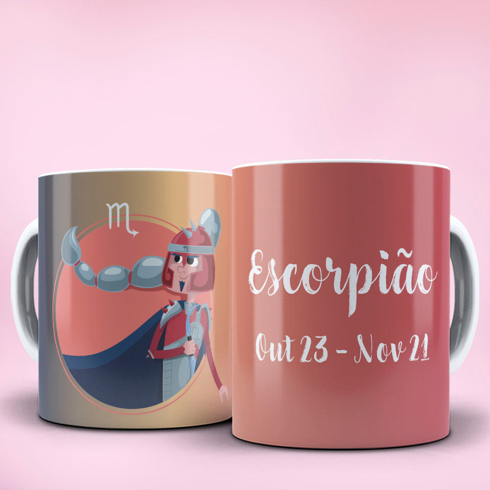 Funny Cartoon Zodiac Mug Sublimation PNG Bundle | Cute Cute Warrior Astrology Coffee Cup Wrap