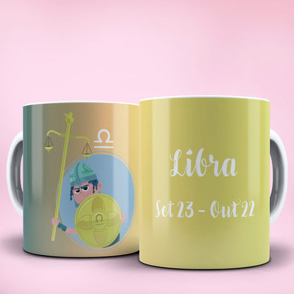 Funny Cartoon Zodiac Mug Sublimation PNG Bundle | Cute Cute Warrior Astrology Coffee Cup Wrap