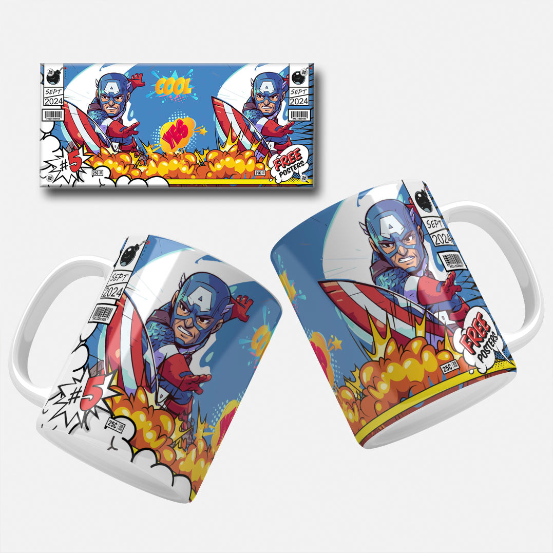 Pop Art Comic Inpired Superhero Mug Wrap Designs
