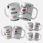 Husband_and_Wife_Mug_Set, Fiancé_and_Fiancée_Mug_Set, Set of two mugs with hands forming and Set of two mugs with hands forming a heart and a red heart in the center, labeled 'Fiancé' and 'Fiancée a heart and a red heart in the center, labeled 'Husband' and 'Wife