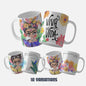 Frida Kahlo Mug Wrap Designs with Quotes in Spanish PNG