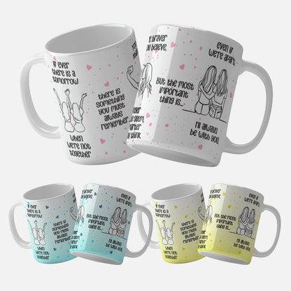 Friendship Quote Mug Wrap Design. A lively mug wrap design adorned with touching friendship quotes and illustrations of friends.