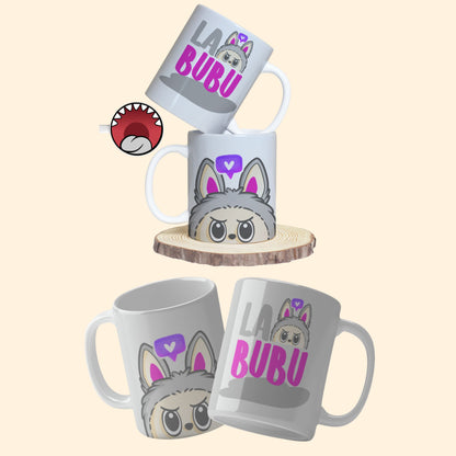 A collection of Labubu-themed mouth-bottom mug wrap templates in PNG format, perfect for sublimation. Features fun cartoon character designs with playful mouths placed at the base of the mug, ideal for adding humor and personality to drinkware.