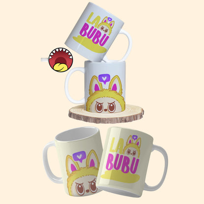 A collection of Labubu-themed mouth-bottom mug wrap templates in PNG format, perfect for sublimation. Features fun cartoon character designs with playful mouths placed at the base of the mug, ideal for adding humor and personality to drinkware.