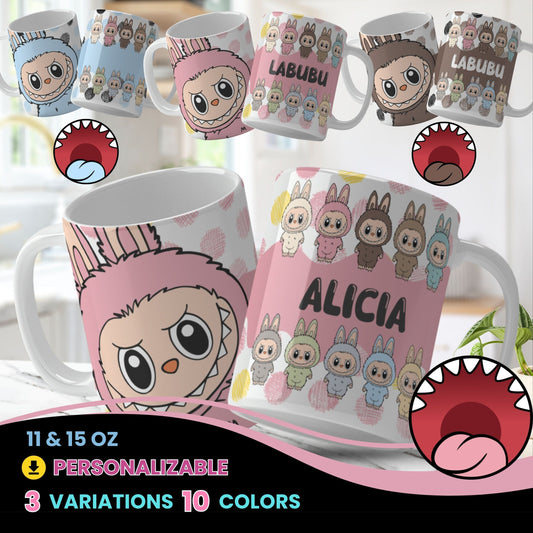 A collection of Labubu-themed mouth-bottom mug wrap templates in PNG format, perfect for sublimation. Features fun cartoon character designs with playful mouths placed at the base of the mug, ideal for adding humor and personality to drinkware. Includes both English and Spanish keywords for broad appeal. Labubu Mouth Bottom Mug Templates La Bubu Bottom Mouth Mug Png Sublimation Bocas Para Tazas Mug Wrap For Sublimations Cartoon Caracter Png.