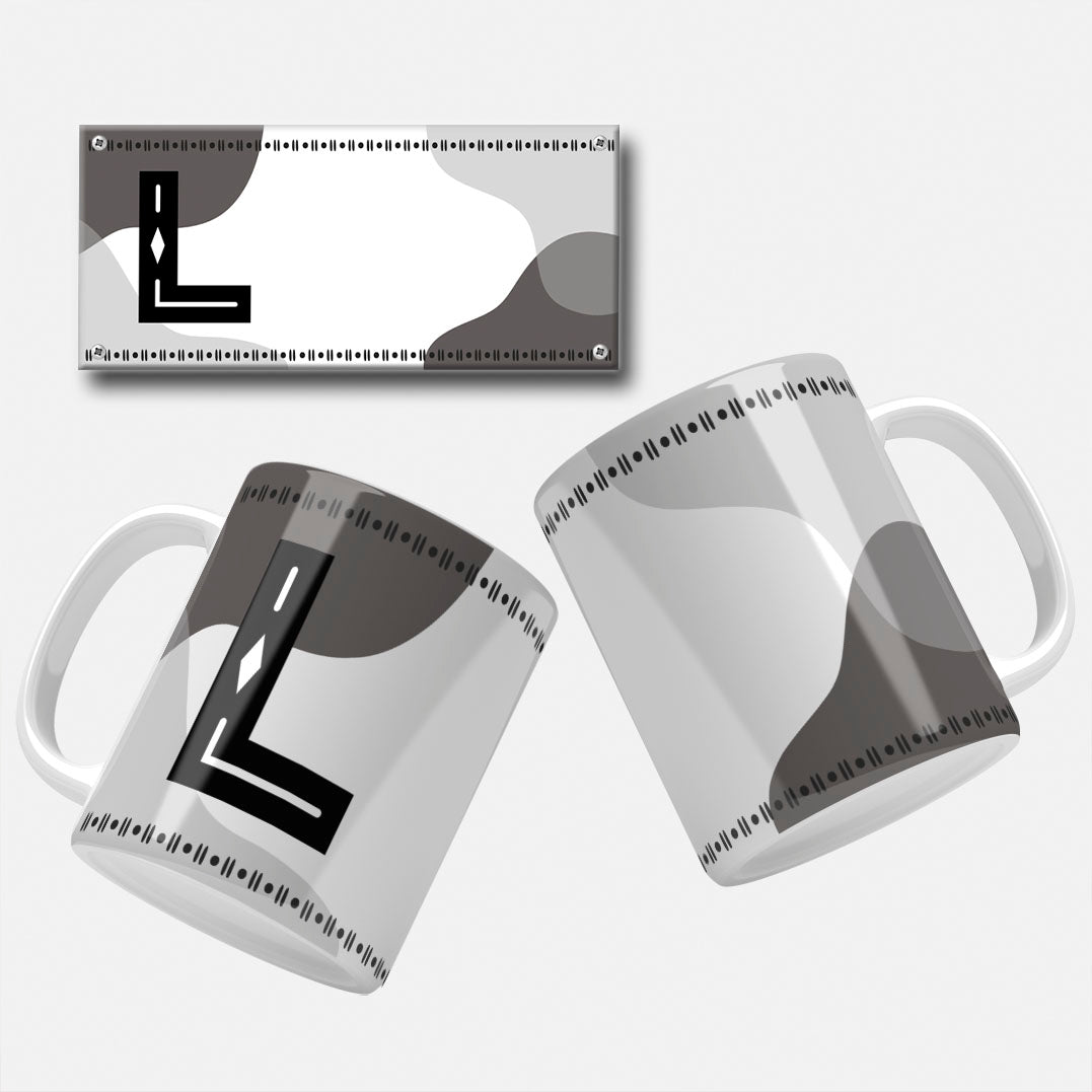 Male Monogram Mug Wrap Designs - 26 Alphabet Set