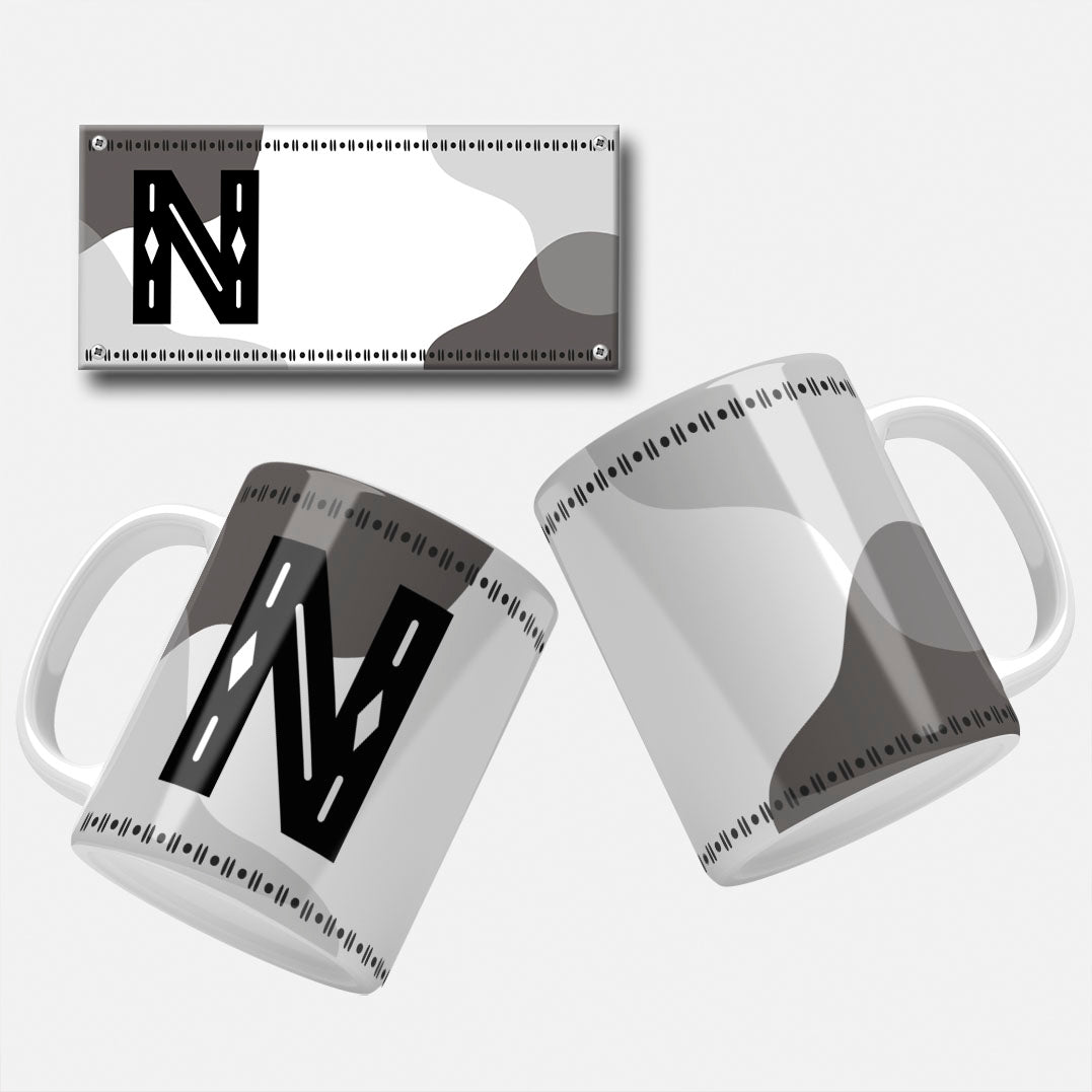Male Monogram Mug Wrap Designs - 26 Alphabet Set