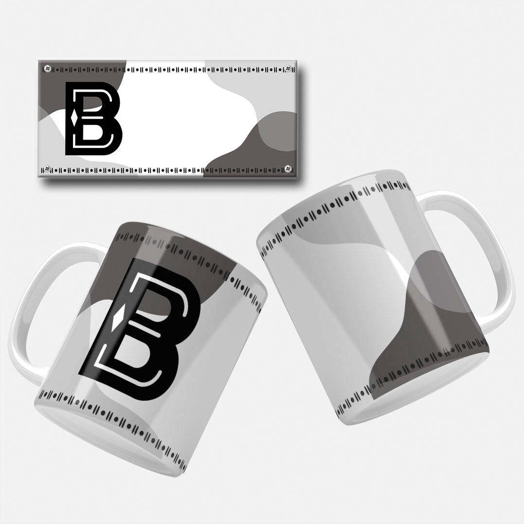 Male Monogram Mug Wrap Designs - 26 Alphabet Set