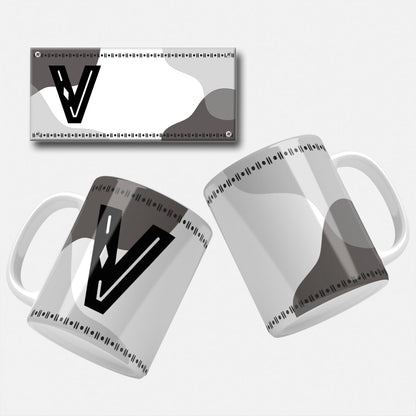 Male Monogram Mug Wrap Designs - 26 Alphabet Set