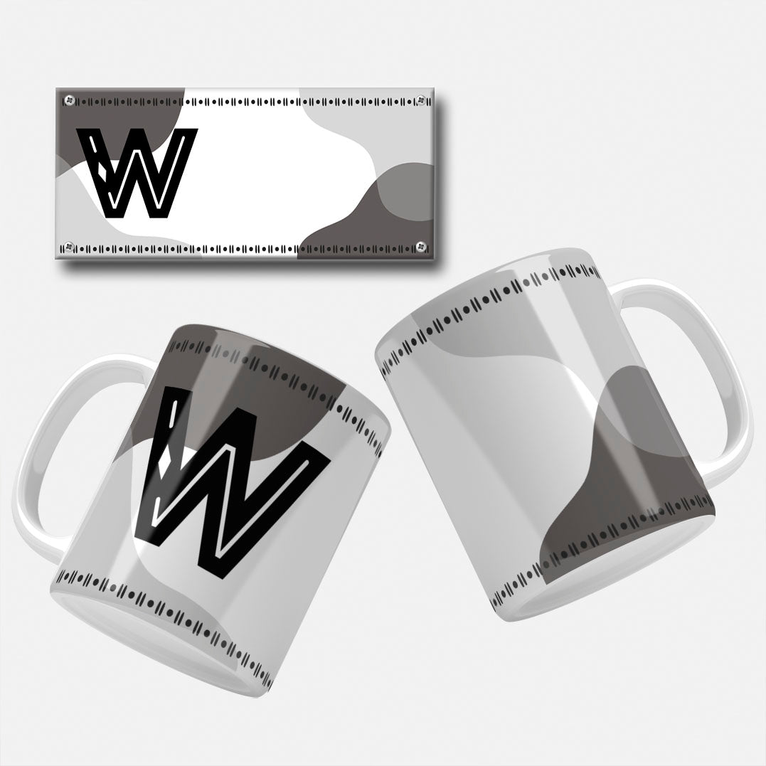 Male Monogram Mug Wrap Designs - 26 Alphabet Set