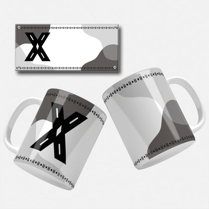 Male Monogram Mug Wrap Designs - 26 Alphabet Set