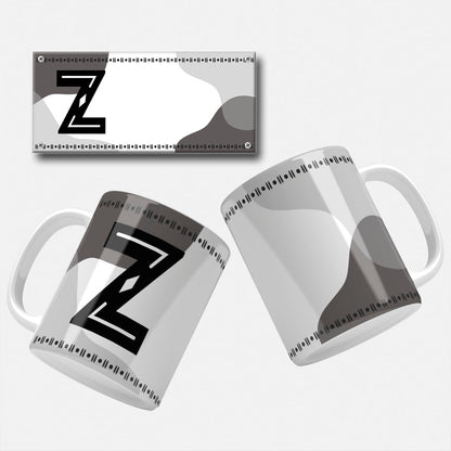 Male Monogram Mug Wrap Designs - 26 Alphabet Set