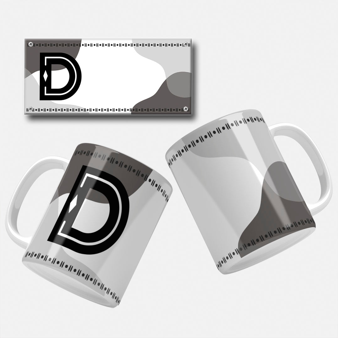 Male Monogram Mug Wrap Designs - 26 Alphabet Set