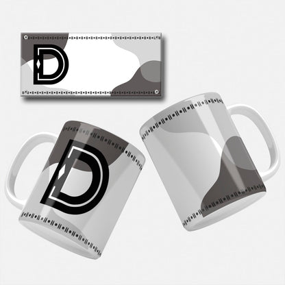 Male Monogram Mug Wrap Designs - 26 Alphabet Set