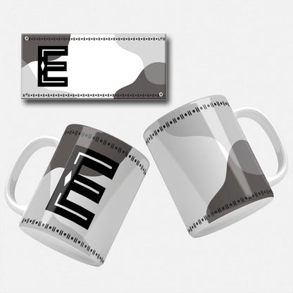 Male Monogram Mug Wrap Designs - 26 Alphabet Set