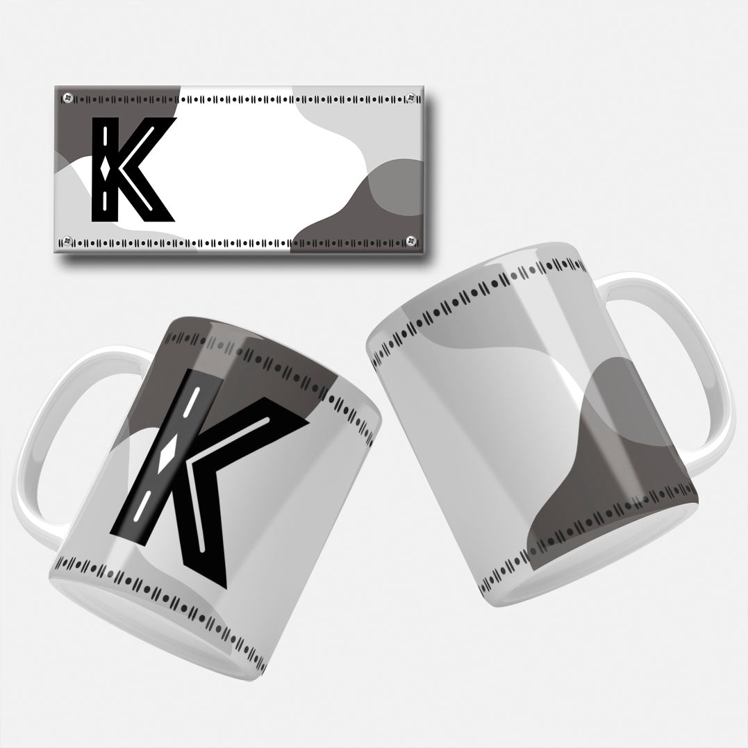 Male Monogram Mug Wrap Designs - 26 Alphabet Set