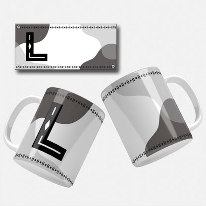 Male Monogram Mug Wrap Designs - 26 Alphabet Set