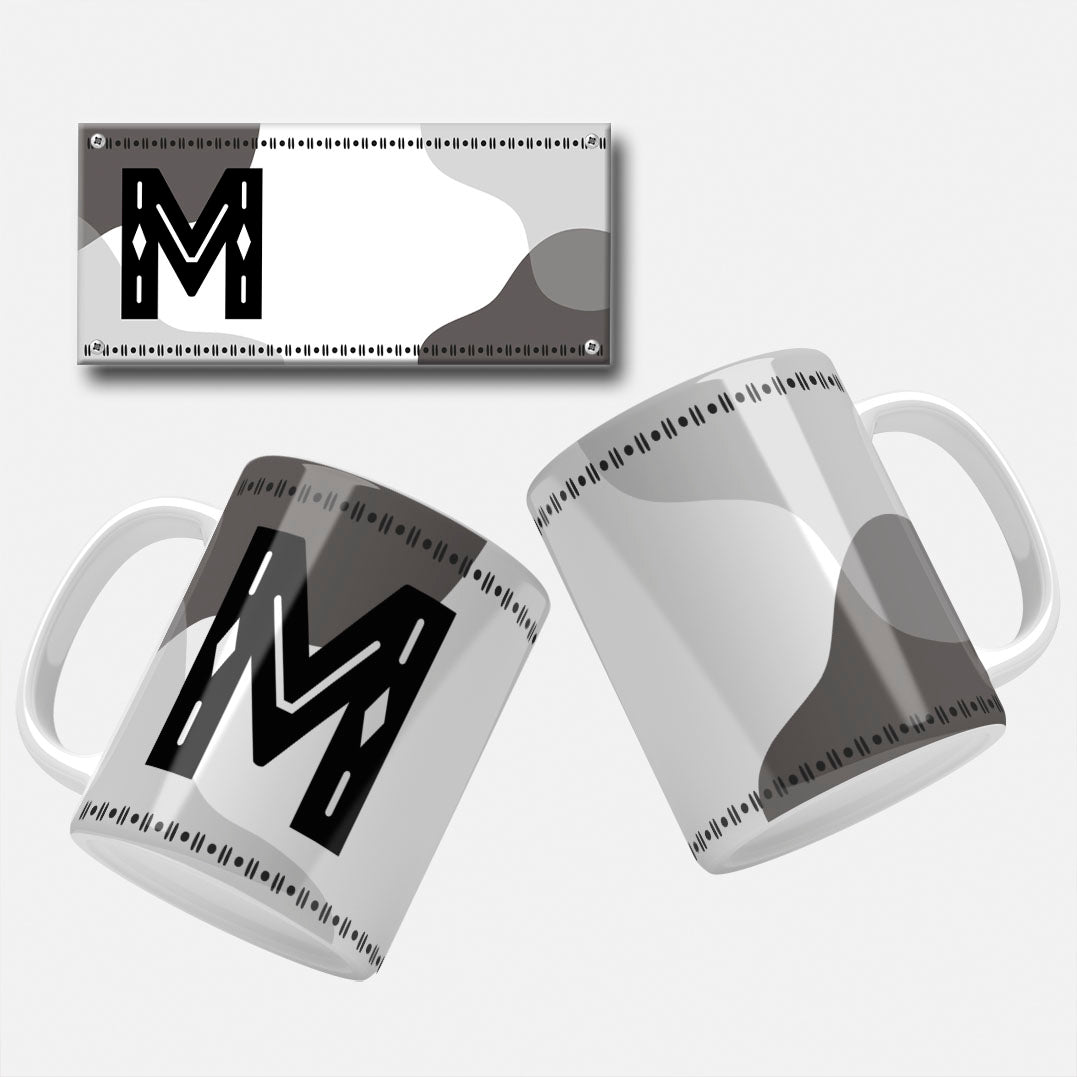 Male Monogram Mug Wrap Designs - 26 Alphabet Set