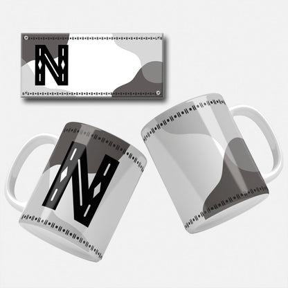 Male Monogram Mug Wrap Designs - 26 Alphabet Set