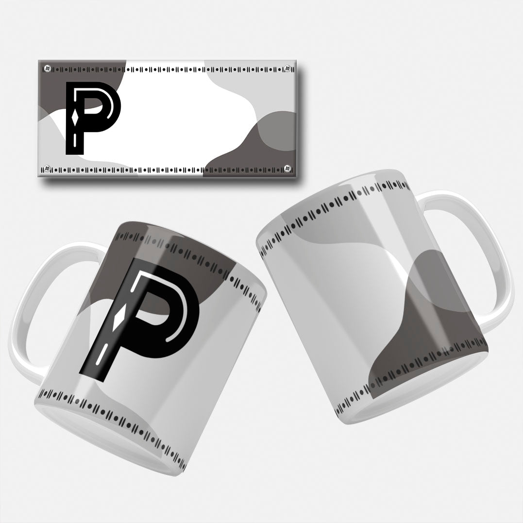 Male Monogram Mug Wrap Designs - 26 Alphabet Set