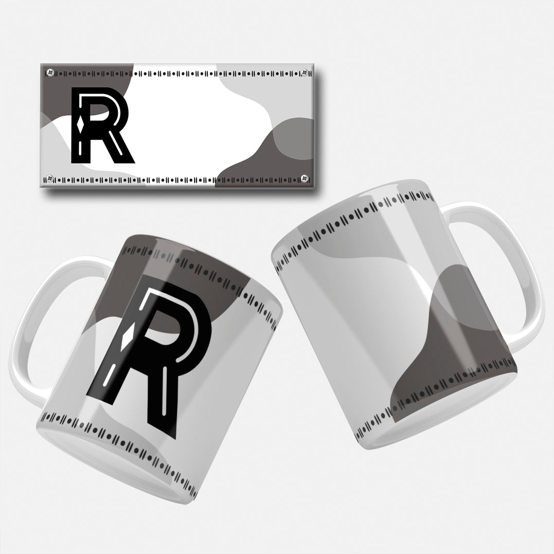 Male Monogram Mug Wrap Designs - 26 Alphabet Set