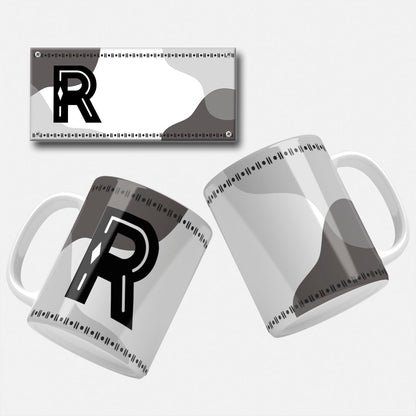 Male Monogram Mug Wrap Designs - 26 Alphabet Set