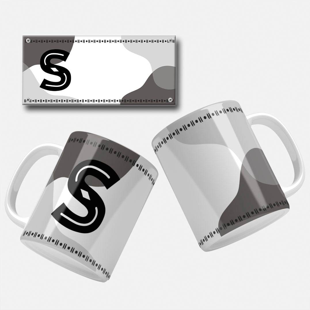 Male Monogram Mug Wrap Designs - 26 Alphabet Set