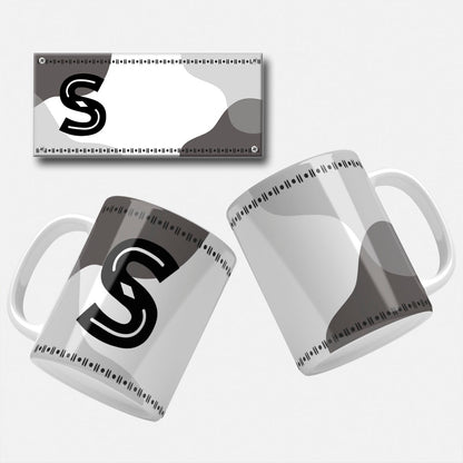 Male Monogram Mug Wrap Designs - 26 Alphabet Set