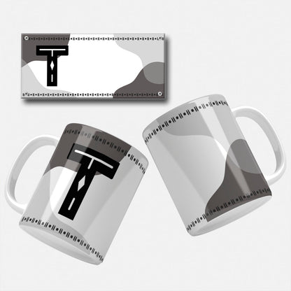 Male Monogram Mug Wrap Designs - 26 Alphabet Set