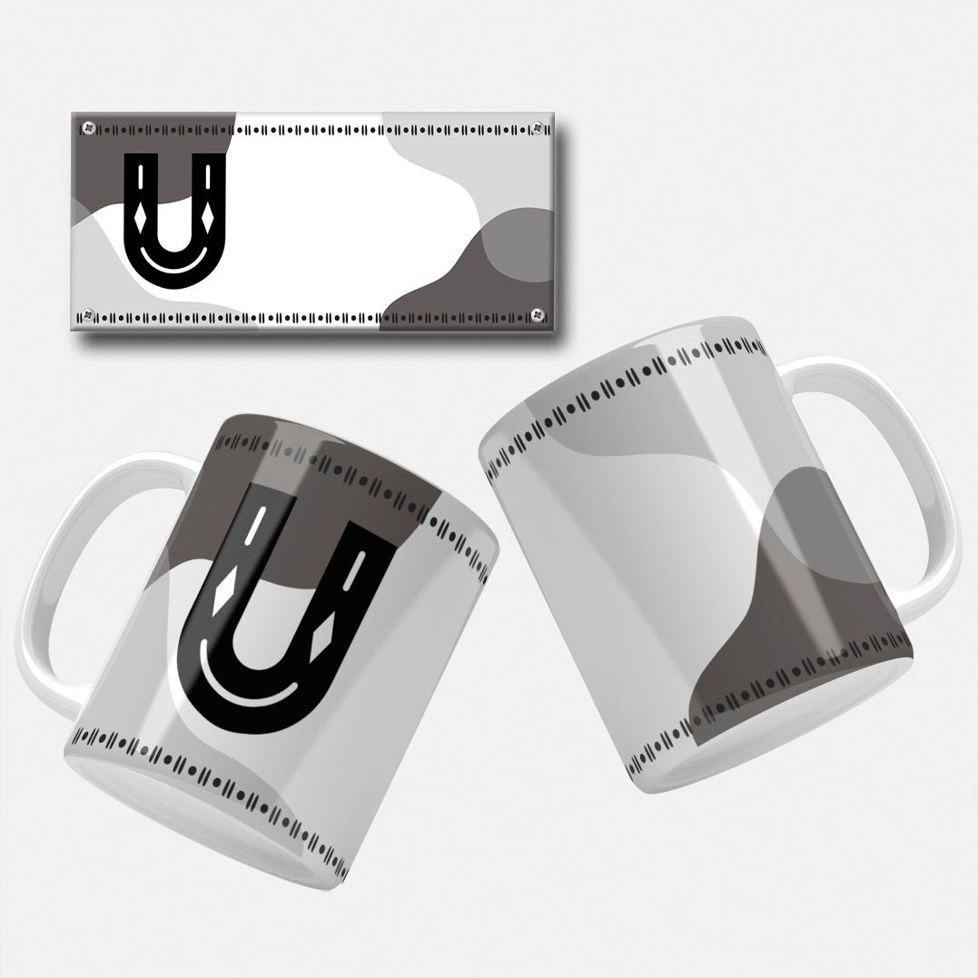 Male Monogram Mug Wrap Designs - 26 Alphabet Set