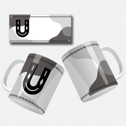 Male Monogram Mug Wrap Designs - 26 Alphabet Set
